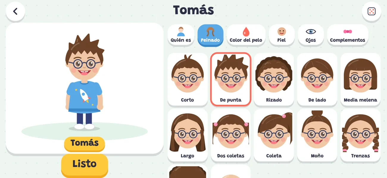 El creador de personajes con los peinados
