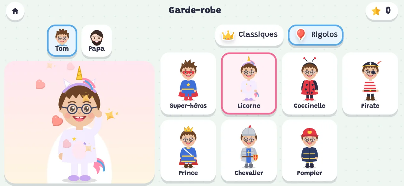 La garde-robe avec un déguisement de garçon